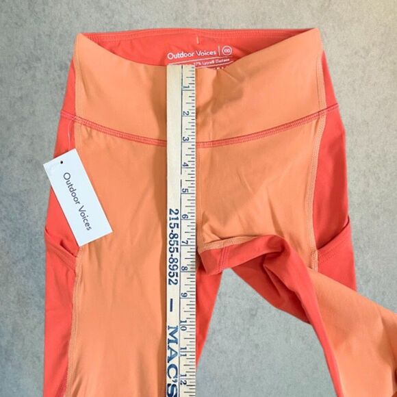 Outdoor Voices Leggings Womens Size XXS Orange 7/8 Length Training Activewear - Picture 11 of 12